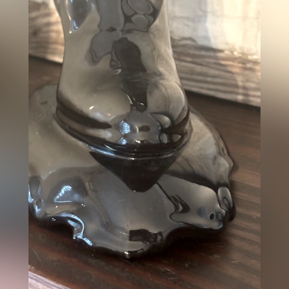 Vintage Atlantic Mold Boot Vase. Black 11”T Planter | Victorian | Gothic. EUC - Picture 8 of 11